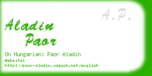 aladin paor business card